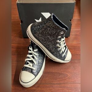 Converse CTAS Lift Platform Hi Top Womens 8 Glitter Black Sneaker Shoe A09551C